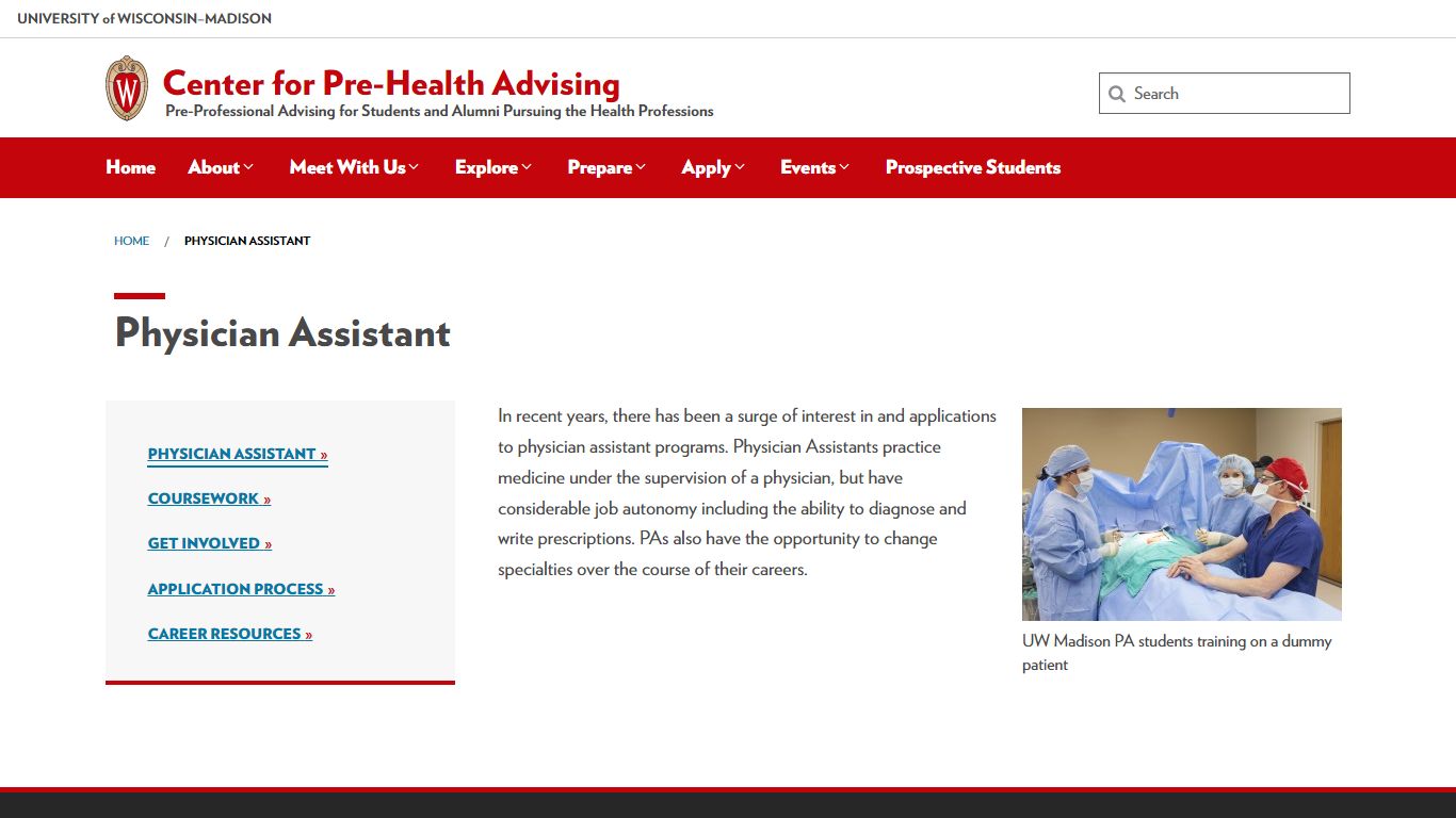 Physician Assistant – Center for Pre-Health Advising – UW–Madison